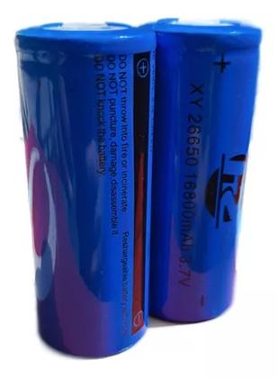 Imagem de Kit 2 Baterias Lítio 26650 3.7V 16800mah Recarregável Para Lanterna Rádio