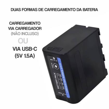 Imagem de Kit 2 Baterias Np-f980 Usb Para Filmadora Led Monitor 7.4v 10.000mah