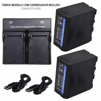 Imagem de Kit 2 Baterias Np-f980 Usb Para Filmadora Led Monitor 7.4v 10.000mah