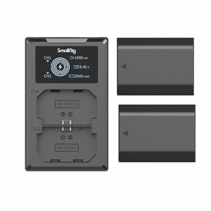 Imagem de Kit 2 Baterias Np-fz100 Com Carregador Usb Smallrig Para Câmeras Sony