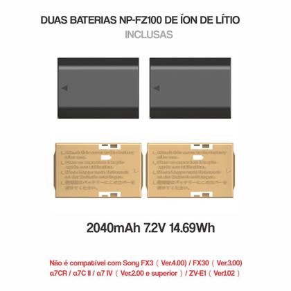 Imagem de Kit 2 Baterias Np-fz100 Com Carregador Usb Smallrig Para Câmeras Sony