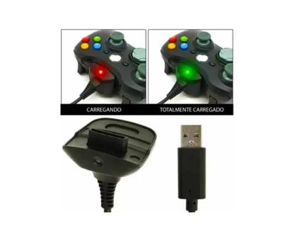 Imagem de Kit 2 Baterias Recarregável Compatível Para Controle Manete Xbox 360 + Cabo Usb Carregador Bivolt 110V 220V Presente dia dos Pais