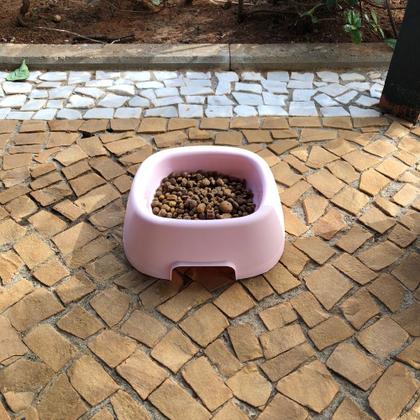 Imagem de Kit 2 bebedoro comedor gato cachorro vasilha pet grande rosa porta ração água petisco comedouro cães