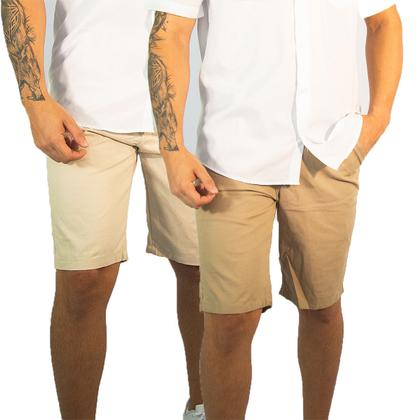 Imagem de Kit 2 Bermuda Masculina de Sarja Colorida Tradicional Shorts - Verão Lançamento 2023