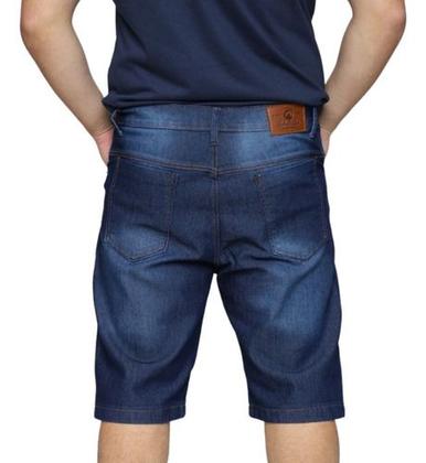 Imagem de Kit 2 Bermuda Masculina Jeans Premium Algodão Elastano Tradicional Plus