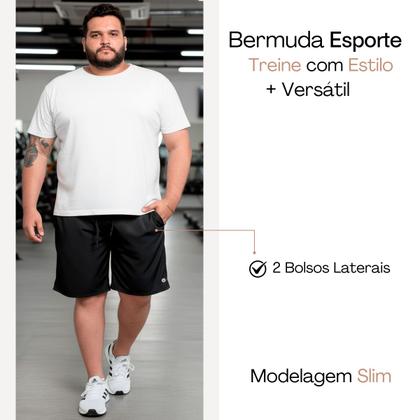 Imagem de Kit 2 Bermuda Plus Size Masculina Tactel Com Elastano