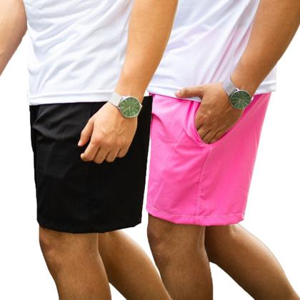 Imagem de Kit 2 Bermuda Shorts Masculino Treino Exercício Funcional Academia Varias Cores Liso Corrida