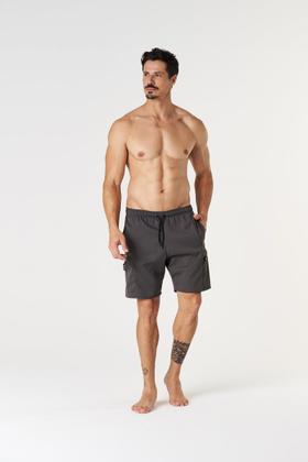 Imagem de Kit 2 Bermudas Cargo Sarja com Zíper Preto/Cinza Escuro - M