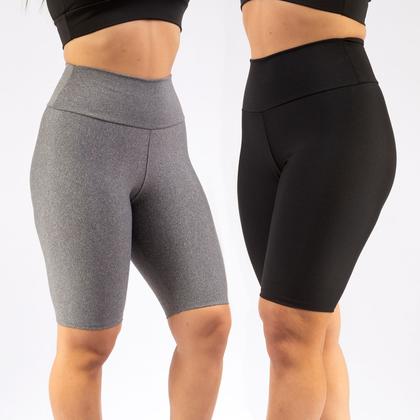 Imagem de Kit 2 Bermudas Fitness Cintura Alta Academia Short Malhar Ginástica Yoga