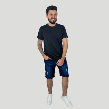 Imagem de Kit 2 Bermudas Jeans Masculina Slim Plus Size Lycra 48 Ao 56