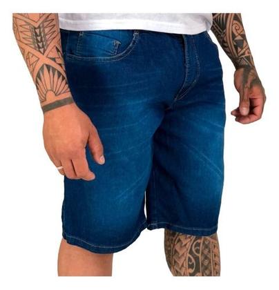 Imagem de Kit 2 Bermudas Jeans Masculina Slim Plus Size Lycra 48 Ao 56