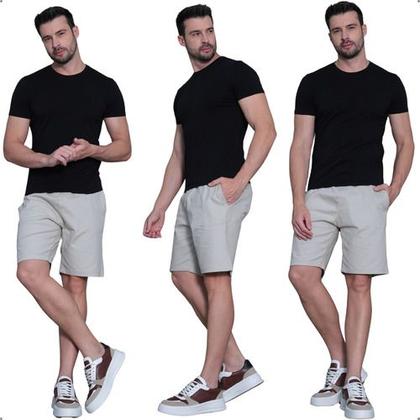 Imagem de Kit 2 Bermudas Jogger Masculina De Sarja Com Elastano Cordão Ajustável