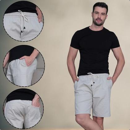 Imagem de Kit 2 Bermudas Jogger Masculina De Sarja Com Elastano Cordão Ajustável