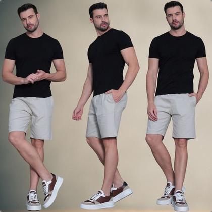 Imagem de Kit 2 Bermudas Jogger Masculina De Sarja Com Elastano Cordão Ajustável