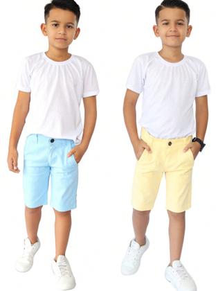 Imagem de Kit 2 Bermudas Sarja jeans Masculina Infantil Confortável