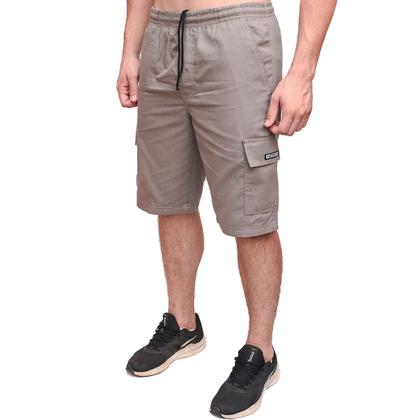 Imagem de Kit 2 Bermudas Short Brim Cargo Sarja Elástico Cordão 5 Bolsos Masculino Uniforme