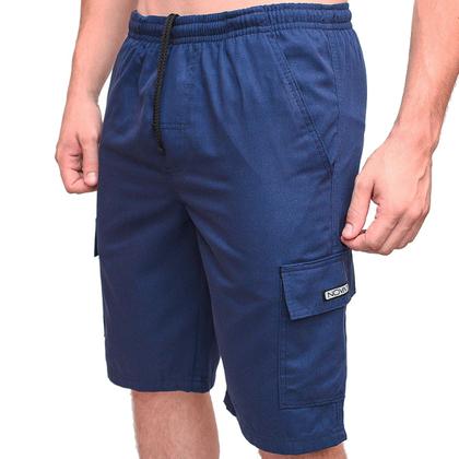 Imagem de Kit 2 Bermudas Short Brim Cargo Sarja Elástico Cordão 5 Bolsos Masculino Uniforme