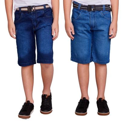 Imagem de Kit 2 Bermudas Shorts Infantil Menino