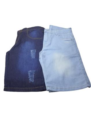 Imagem de Kit 2 Bermudas Shorts Jeans Masculina com botão Zip Lycra Elastano