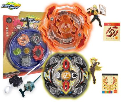 Imagem de Kit 2 Beyblade 2 Lançador Arena Ponteira Beyblad Bayblade