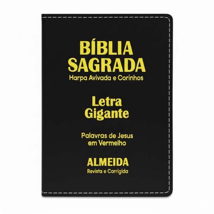 Imagem de Kit 2 Bíblias Sagrada Letra Gigante C/ Harpa - Luxo - Preta e Pink