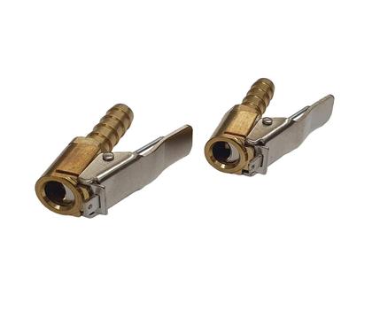 Imagem de Kit 2 Bicos Inflador De Encher Pneus Com Presilha Trava 1/4