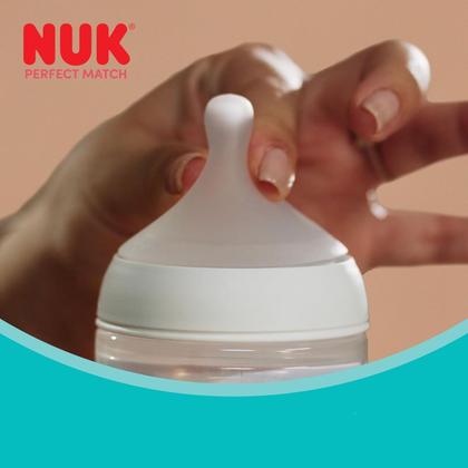 Imagem de Kit 2 Bicos Mamadeira NUK Perfect Match 6m+ Fluxo Variável Silicone Antivazamento Sem BPA