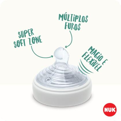 Imagem de Kit 2 Bicos Para Mamadeira Smart Flow 6m+ Fluxo Médio - NUK