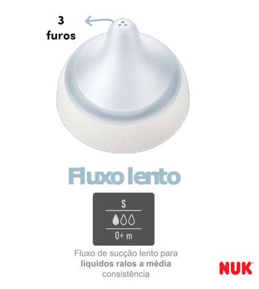Imagem de Kit 2 Bicos Silicone NUK P/Mamadeira Perfect Match Fluxo S Lento 0+ Meses