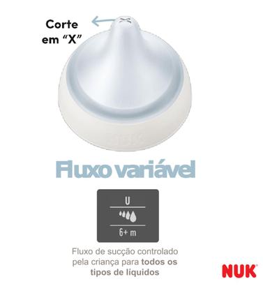 Imagem de Kit 2 Bicos Silicone NUK P/Mamadeira Perfect Match Fluxo Variável U 6+ Meses Universal