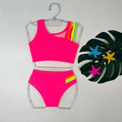 Imagem de Kit 2 Biquíni Infantil Traje De banho + Chapéu De Praia Blogueirinha