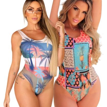 Imagem de Kit 2 biquini maio feminino praia moda body litoral abacaxi