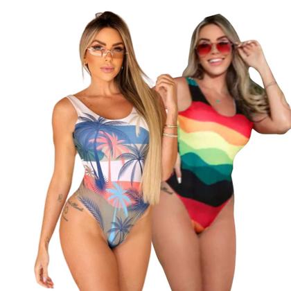 Imagem de Kit 2 Biquini Maio Feminino Praia Moda Body Litoral E Ondas