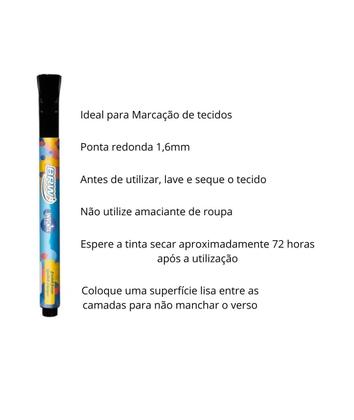 Imagem de Kit 2 Blisters Unitário Caneta Marcador Permanente Tecido