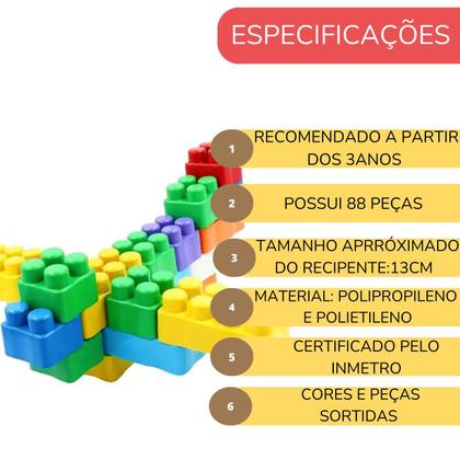 Kit 2 Blocos De Montar Educativo Infantil Brinquedo 44 Pçs - Mini Toys Imagem de Kit 2 Blocos De Montar Educativo Infantil Brinquedo 44 Pçs