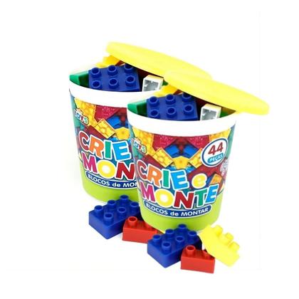 Kit 2 Blocos De Montar Educativo Infantil Brinquedo 44 Pçs - Mini Toys Imagem de Kit 2 Blocos De Montar Educativo Infantil Brinquedo 44 Pçs