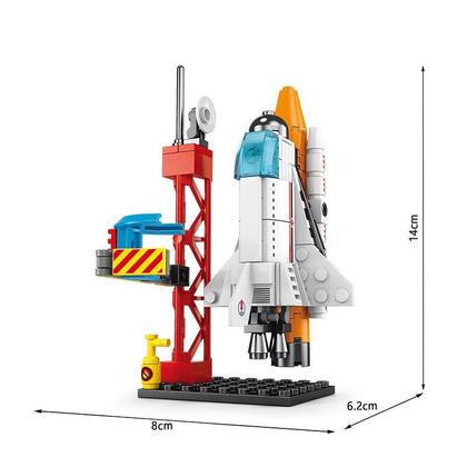 Imagem de Kit 2 Blocos de Montar Nave Espacial e Foguete Coleção Espacial Completa Compatível com Lego