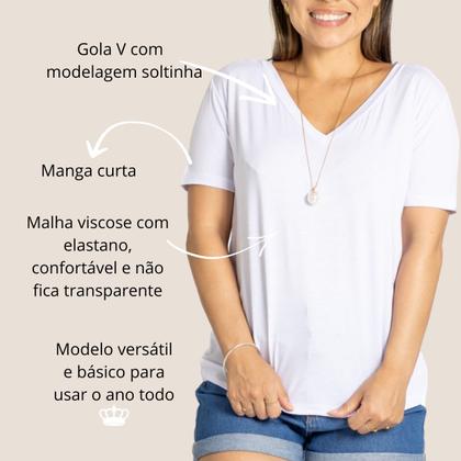 Imagem de Kit 2 blusa camiseta básica feminina manga curta