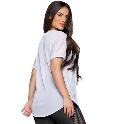 Imagem de Kit 2 Blusa de Tule Academia Fitness com Manga Curta Tapa Bumbum