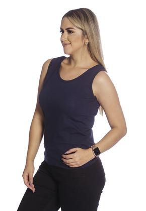 Imagem de Kit 2 Blusa Regata Amanda Block Lisa Basica sem Manga com Gola Redonda