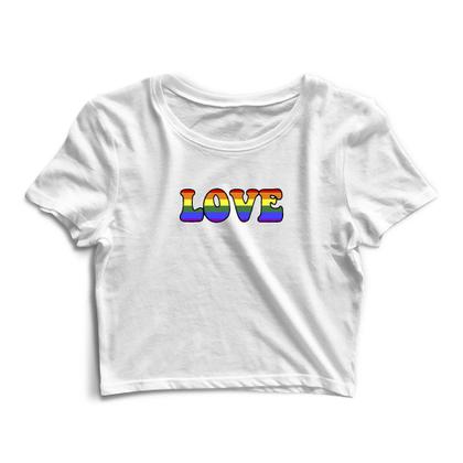 Imagem de Kit 2 Blusas Cropped Tshirt Feminina Love e Just Be Happy