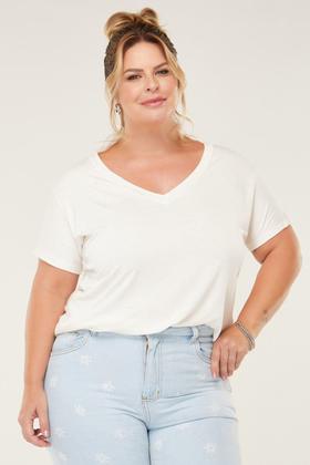 Imagem de Kit 2 Blusas Feminina Básica Tshirt Gola V Manga Curta