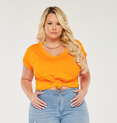 Imagem de Kit 2 Blusas Feminina Básica Tshirt Gola V Manga Curta