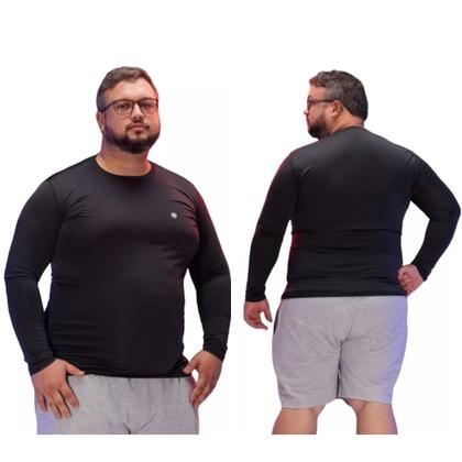 Imagem de Kit 2 Blusas Térmica Masculina Plus Size Uv50+ Segunda Pele Proteção Solar