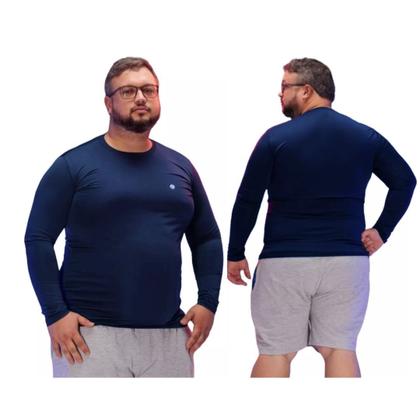 Imagem de Kit 2 Blusas Térmica Masculina Plus Size Uv50+ Segunda Pele Proteção Solar