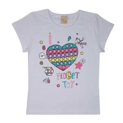 Imagem de Kit 2 Blusinhas Feminina Básica Baby Look Cotton Verão Estampas diversas strass pérola Camiseta Menina Tshirt Tam 4 - 14