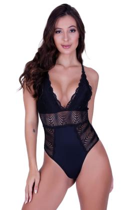 Imagem de Kit 2 Body Feminino Sem Bojo com Decote - c4 KIT 2 POCAH LILÁS PRETO