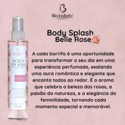 Imagem de Kit 2 Body Splash Colônia Belle Rose 130Ml - Bio Instinto