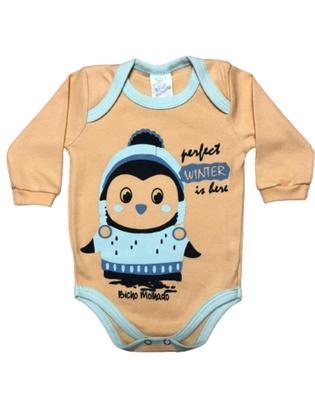 Imagem de KIT 2 Bodys Manga Longa Estampado Bebê Bicho Molhado REF:9022