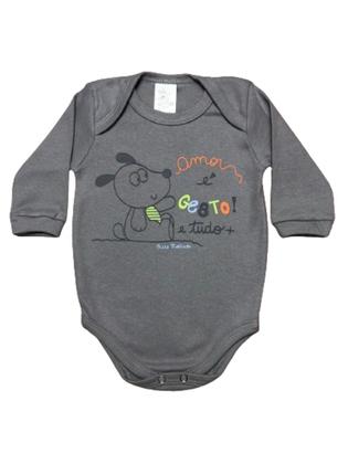 Imagem de KIT 2 Bodys Manga Longa Estampado Bebê Bicho Molhado REF:9022
